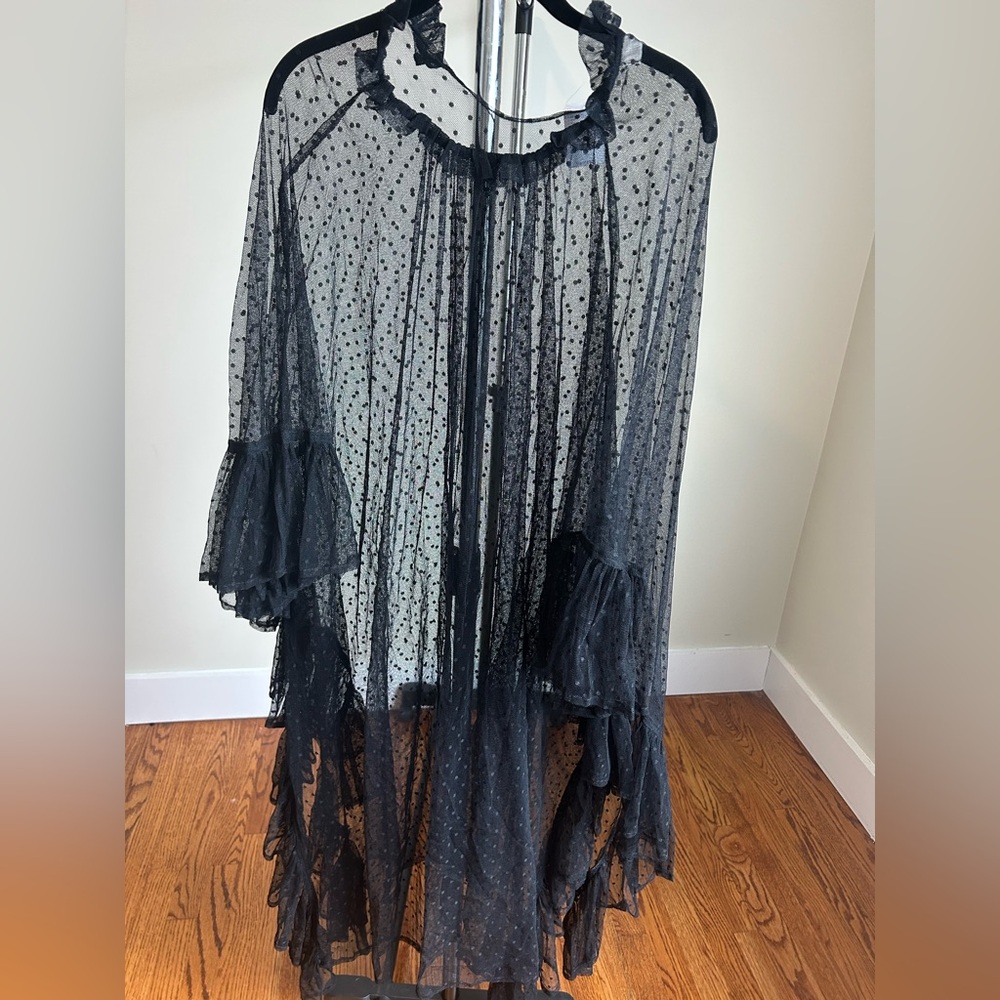 NWT FREE PEOPLE - Swiss dot ruffle kaftan - one size